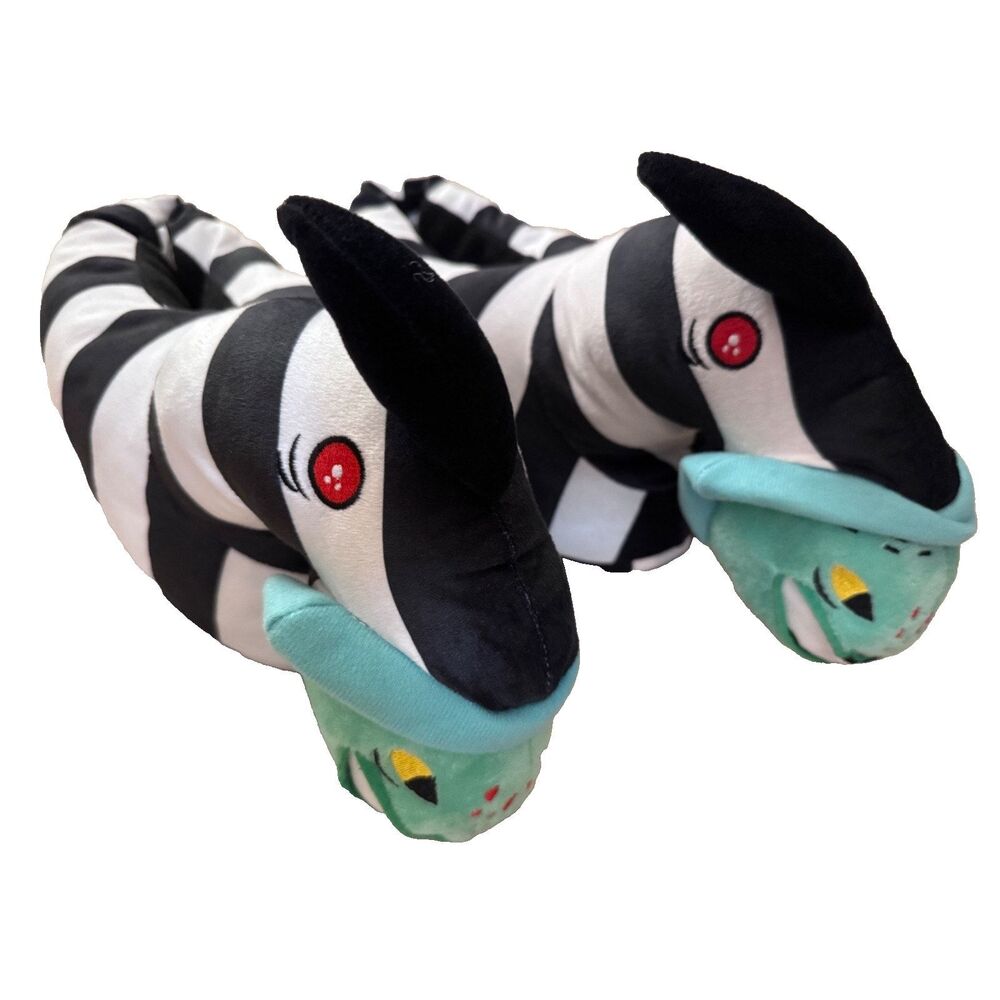 [01744663] Spirit Halloween Beetlejuice Slippers Size L/XL Tim Burton